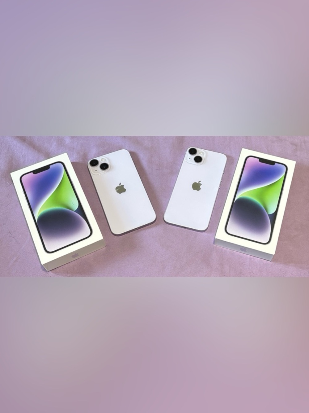 2 Apple iPhone 14’s/Lavender w/Dual Rear Cameras/128GB/GREAT Condition-w/Boxes🤩 - Picture 2 of 10